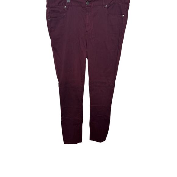 LOFT Burgundy Skinny Legging Jeans Women’s Size 14 / 32 Stretch Pants - Picture 1 of 14